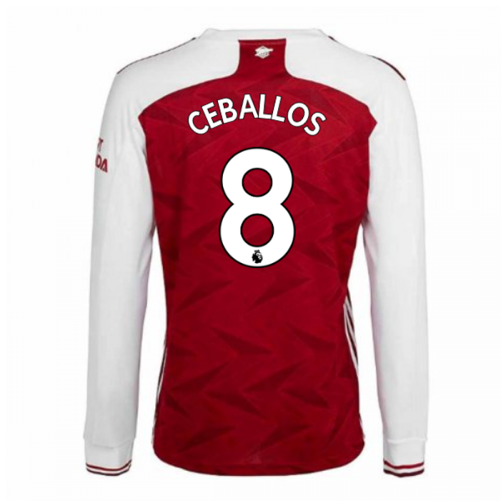 2020-2021 Arsenal Adidas Home Long Sleeve Shirt (CEBALLOS 8)