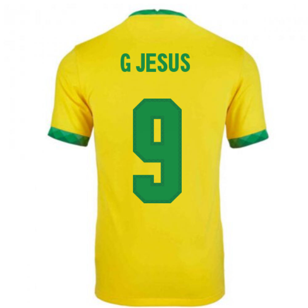 21 Brazil Home Shirt Kids G Jesus 9 Cd1024 749 1270 104 58 Teamzo Com