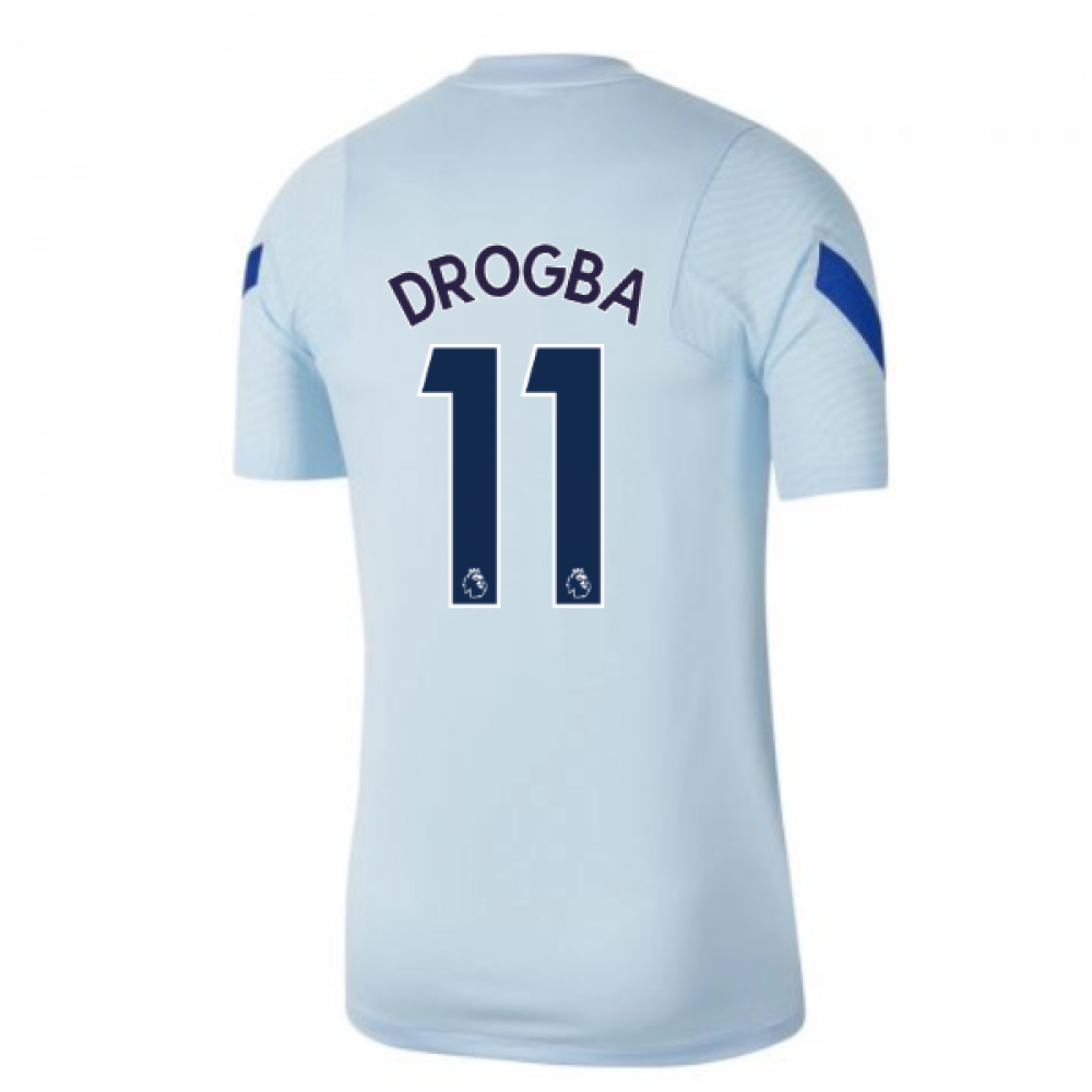 2020-2021 Chelsea Nike Training Shirt (Light Blue) - Kids (DROGBA 11)