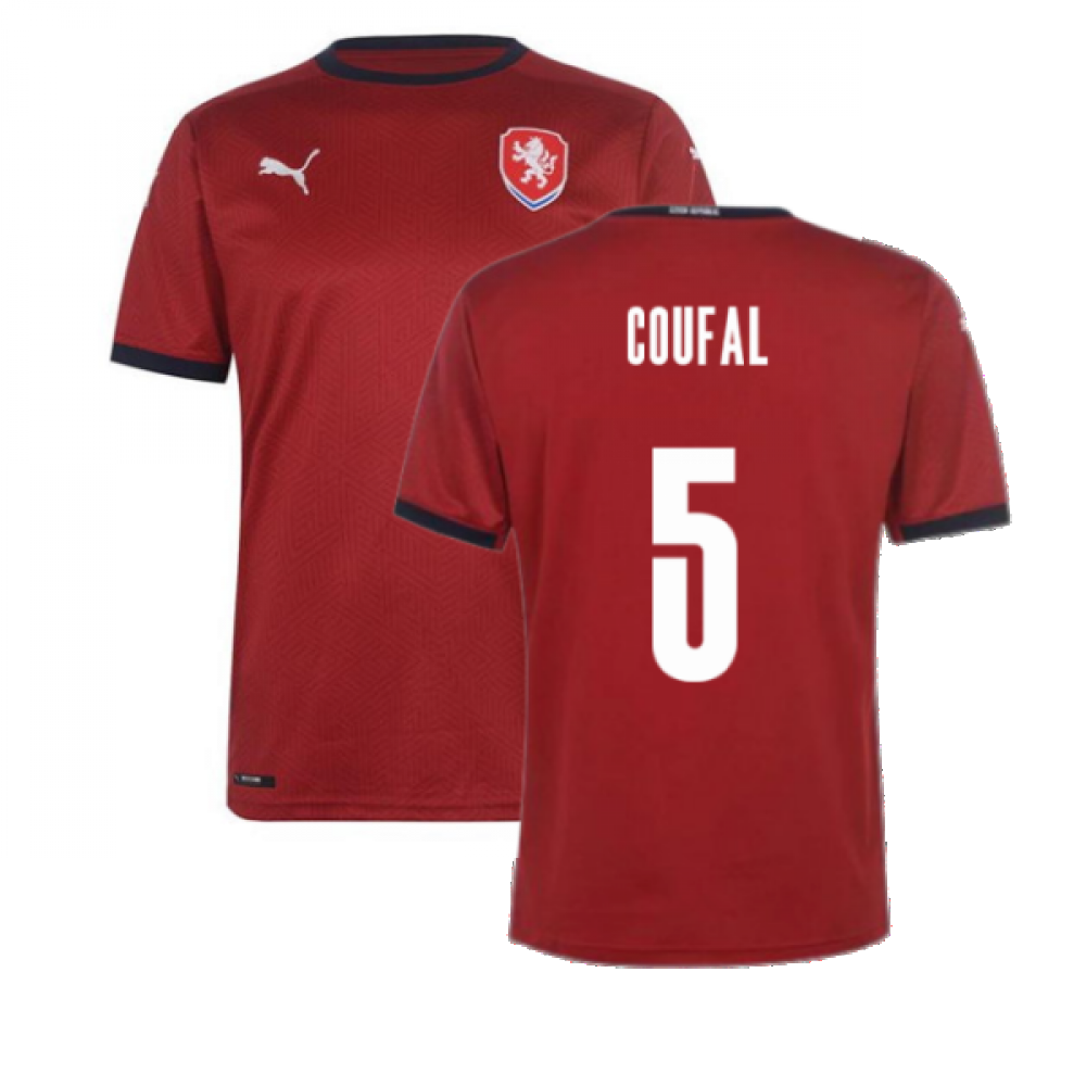 سكاي اب Men 2020-2021 European Cup Czech Republic home red 5 Soccer Jersey معجون ديبوردنت