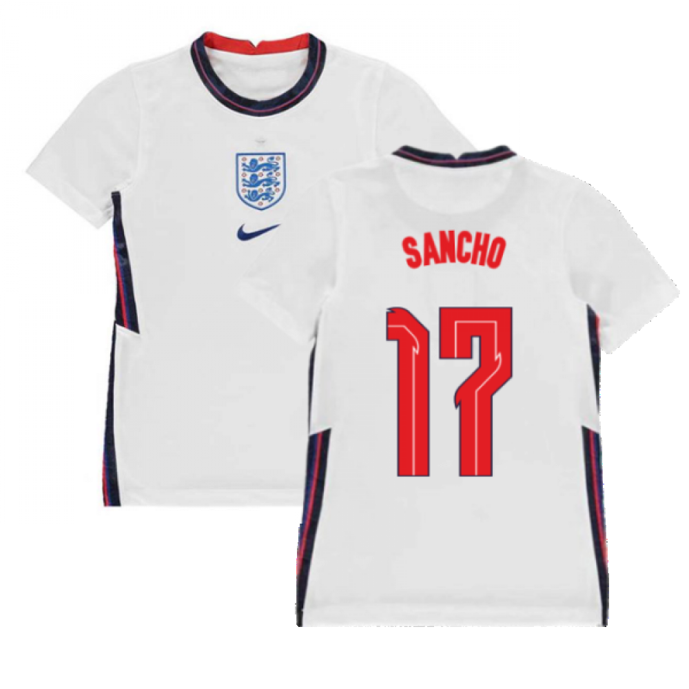 2020-2021 England Home Nike Football Shirt (Kids) (Sancho 17)