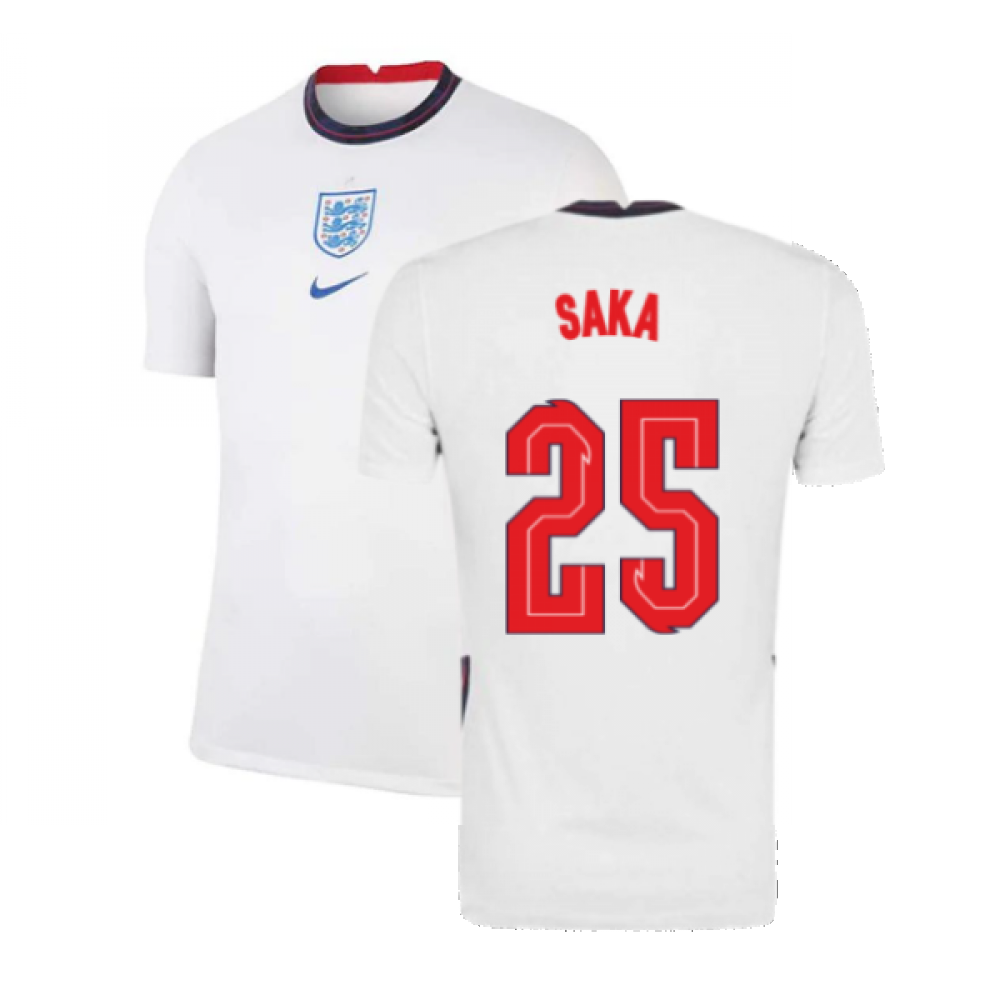 2020-2021 England Home Nike Football Shirt (Saka 25)