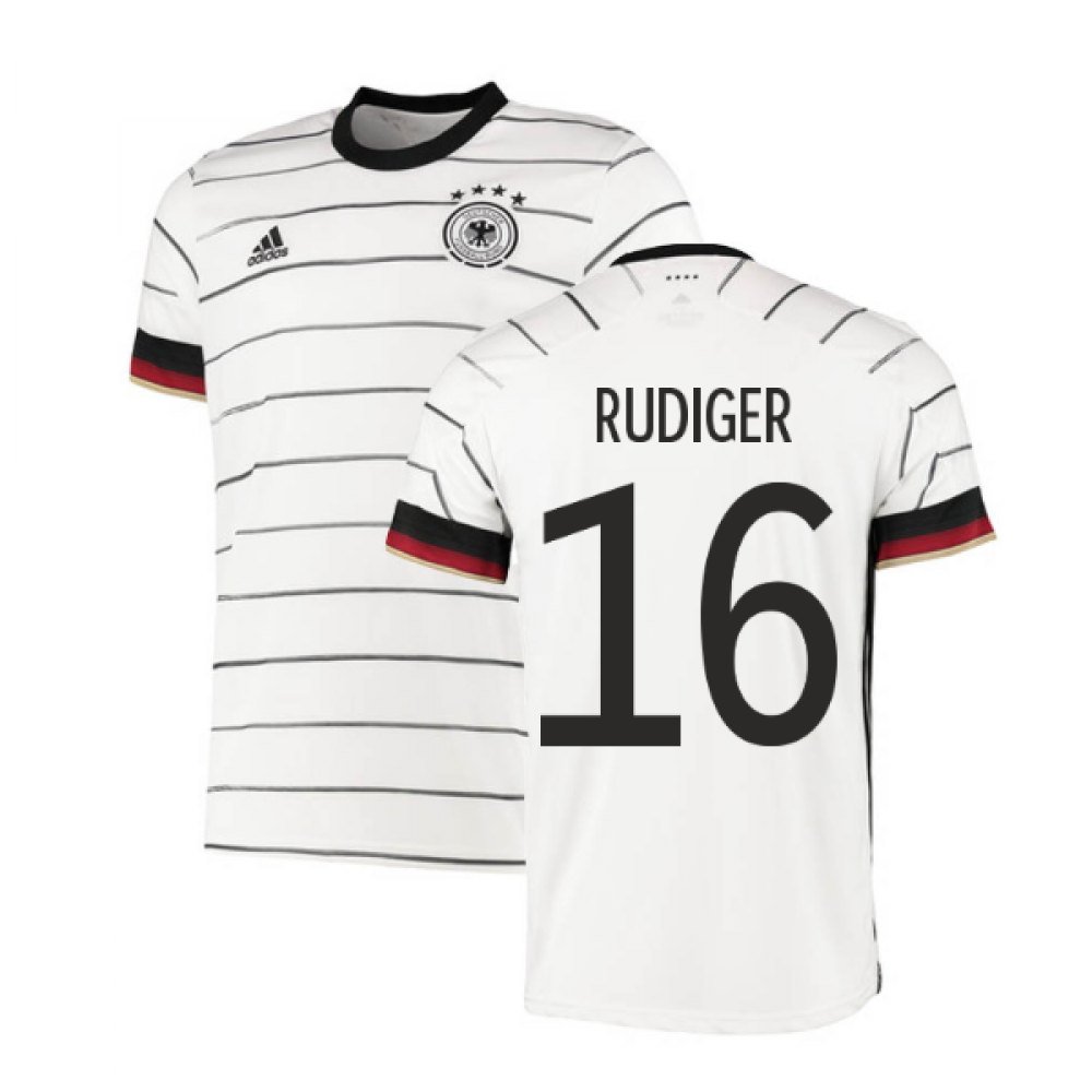 2020-2021 Germany Authentic Home Adidas Football Shirt (RUDIGER 16)
