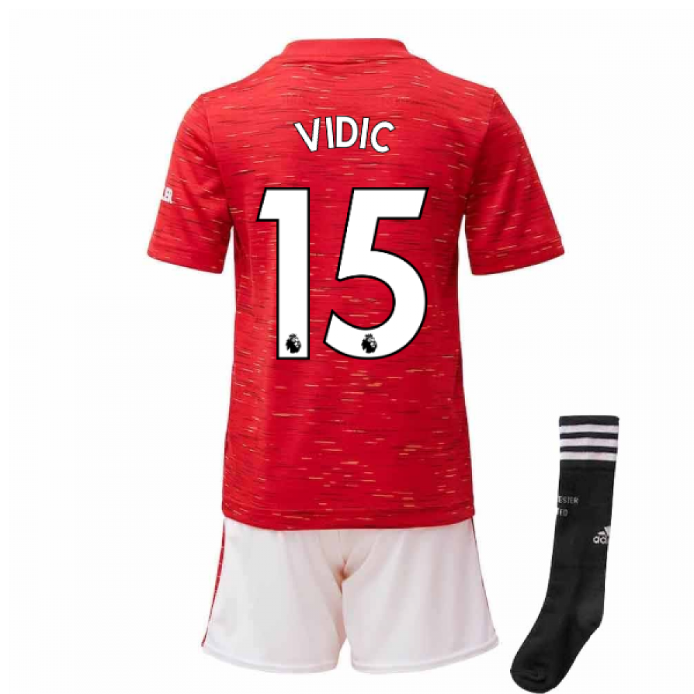 2020-2021 Man Utd Adidas Home Little Boys Mini Kit (VIDIC 15)