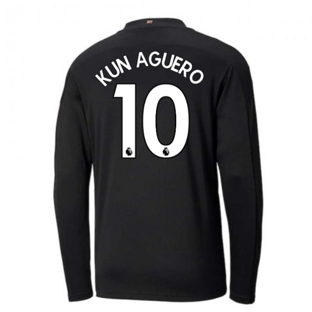 2020-2021 Manchester City Puma Away Long Sleeve Shirt (KUN AGUERO 10)