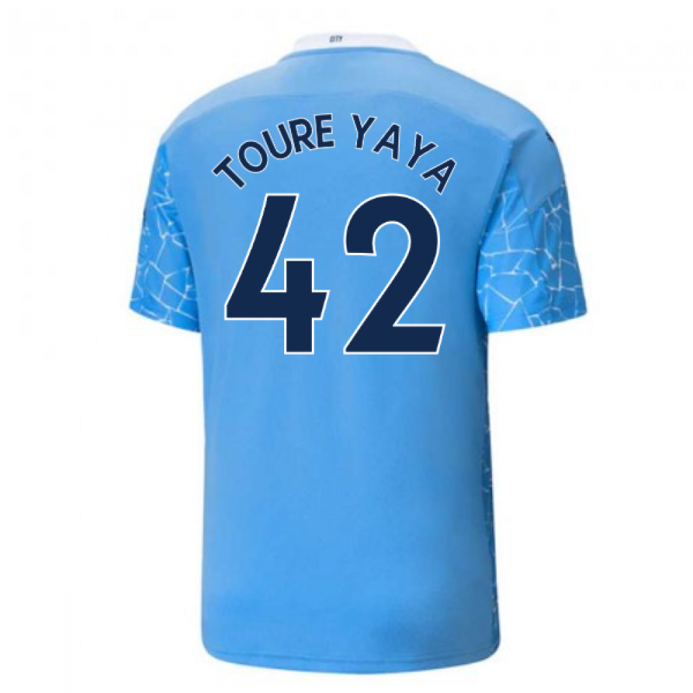 2020-2021 Manchester City Puma Home Football Shirt (TOURE YAYA 42)