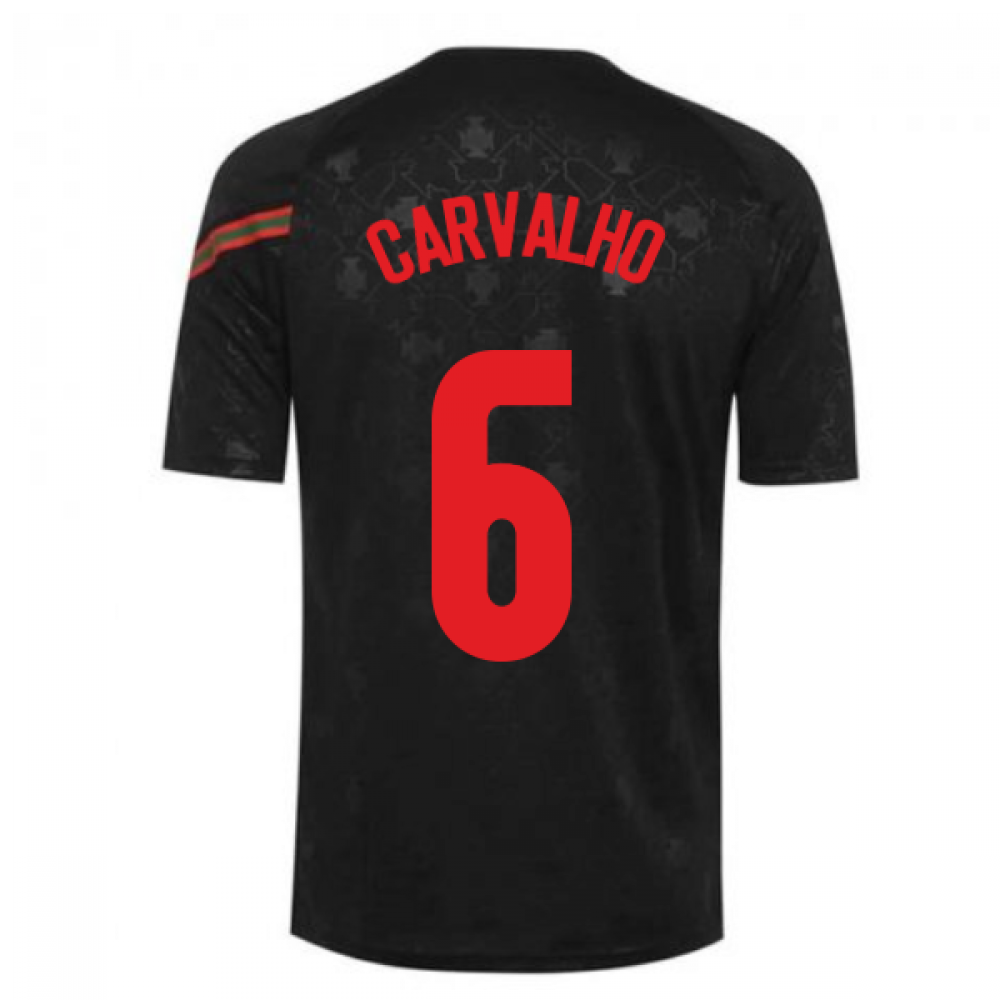 2020-2021 Portugal Pre-Match Training Shirt (Black) - Kids (CARVALHO 6)
