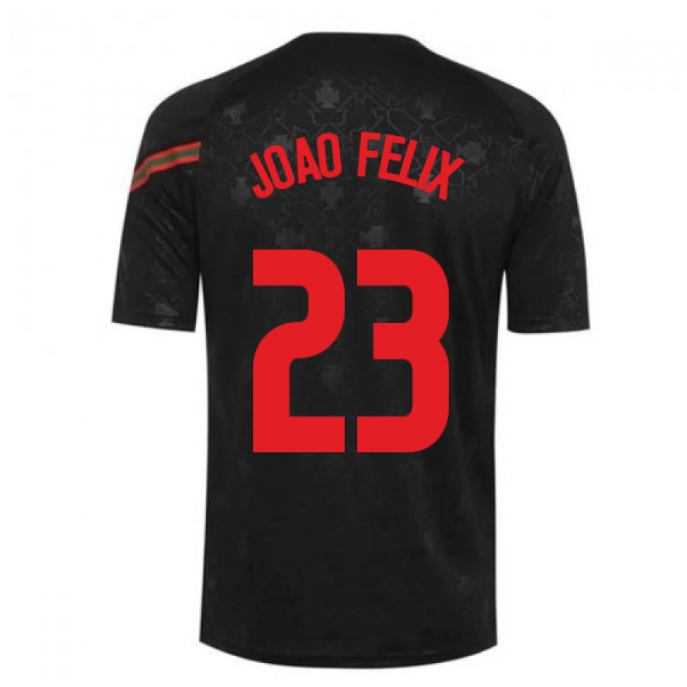 2020-2021 Portugal Pre-Match Training Shirt (Black) - Kids (Joao Felix 23)