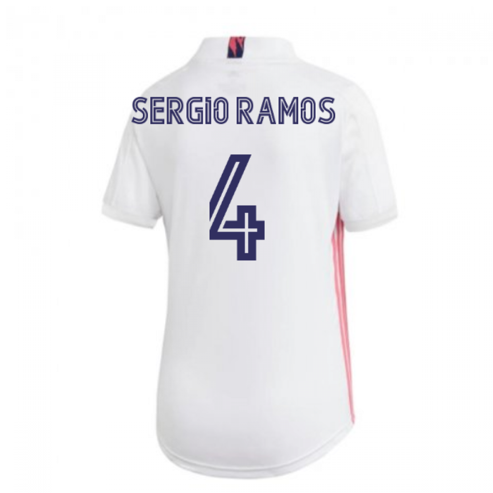 2020-2021 Real Madrid Adidas Womens Home Shirt (SERGIO RAMOS 4)