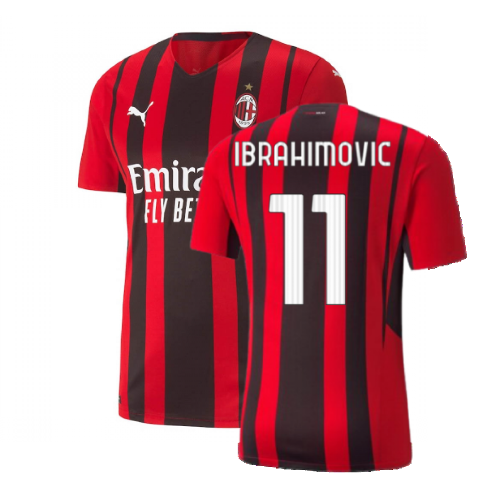 2021-2022 AC Milan Authentic Home Shirt (IBRAHIMOVIC 11)