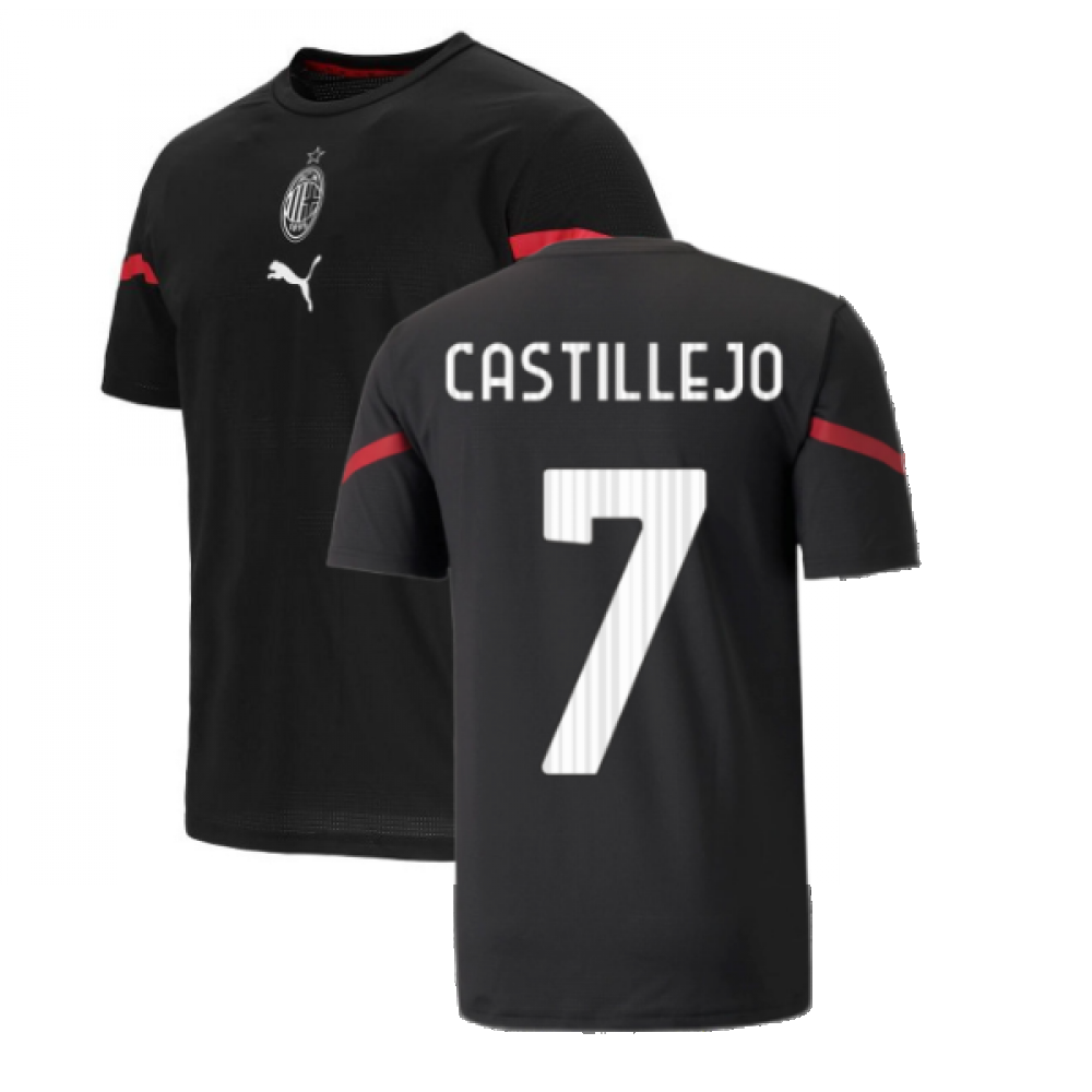 2021-2022 AC Milan Pre-Match Jersey (Black) (CASTILLEJO 7)