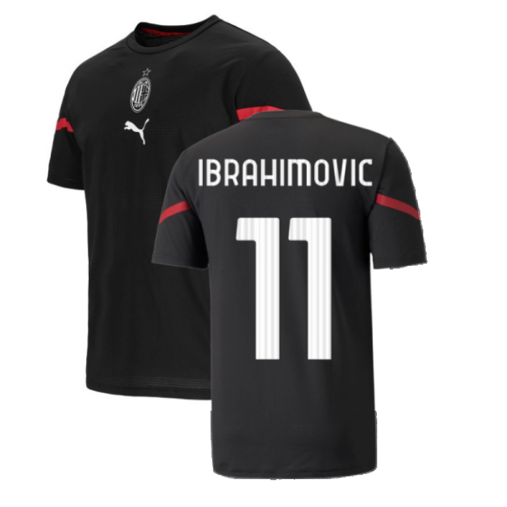 2021-2022 AC Milan Pre-Match Jersey (Black) (IBRAHIMOVIC 11)