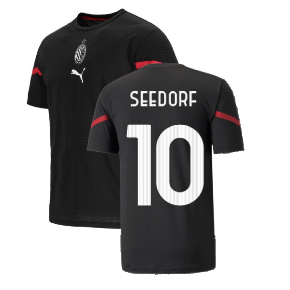 2021-2022 AC Milan Pre-Match Jersey (Black) (SEEDORF 10)