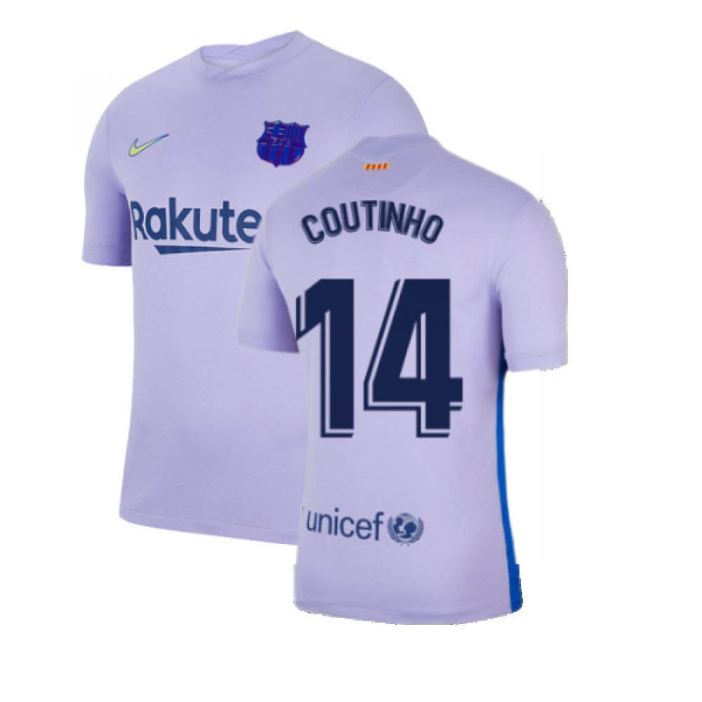 2021-2022 Barcelona Away Shirt (COUTINHO 14)