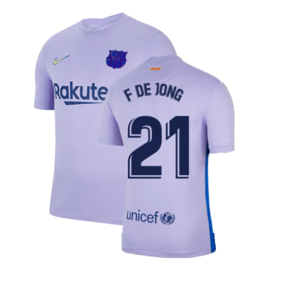 2021-2022 Barcelona Away Shirt (F DE JONG 21)