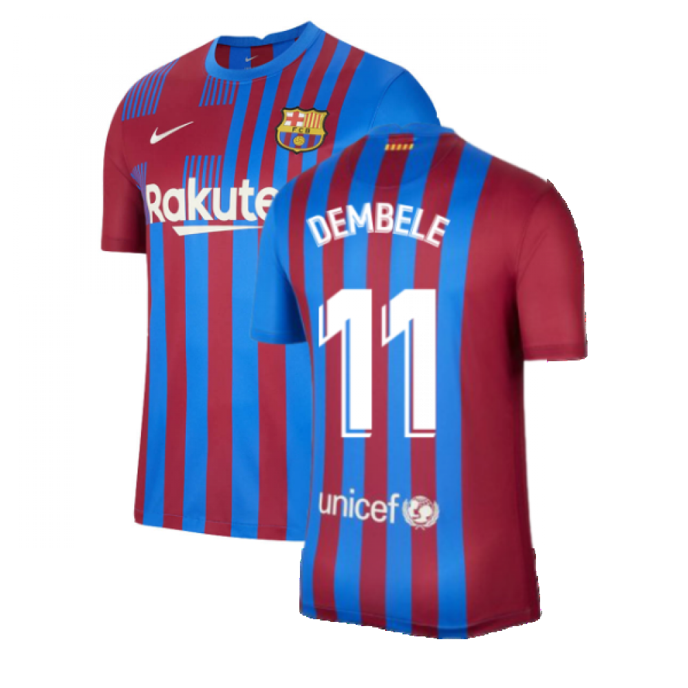 2021-2022 Barcelona Home Shirt (O DEMBELE 7)