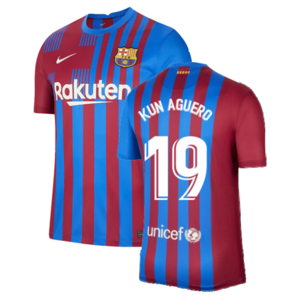 2021-2022 Barcelona Home Shirt (KUN AGUERO 19)