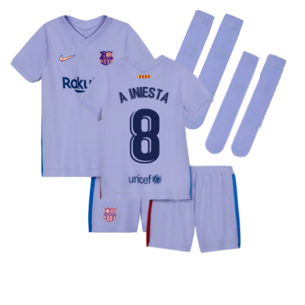 2021-2022 Barcelona Infants Away Kit (A INIESTA 8)
