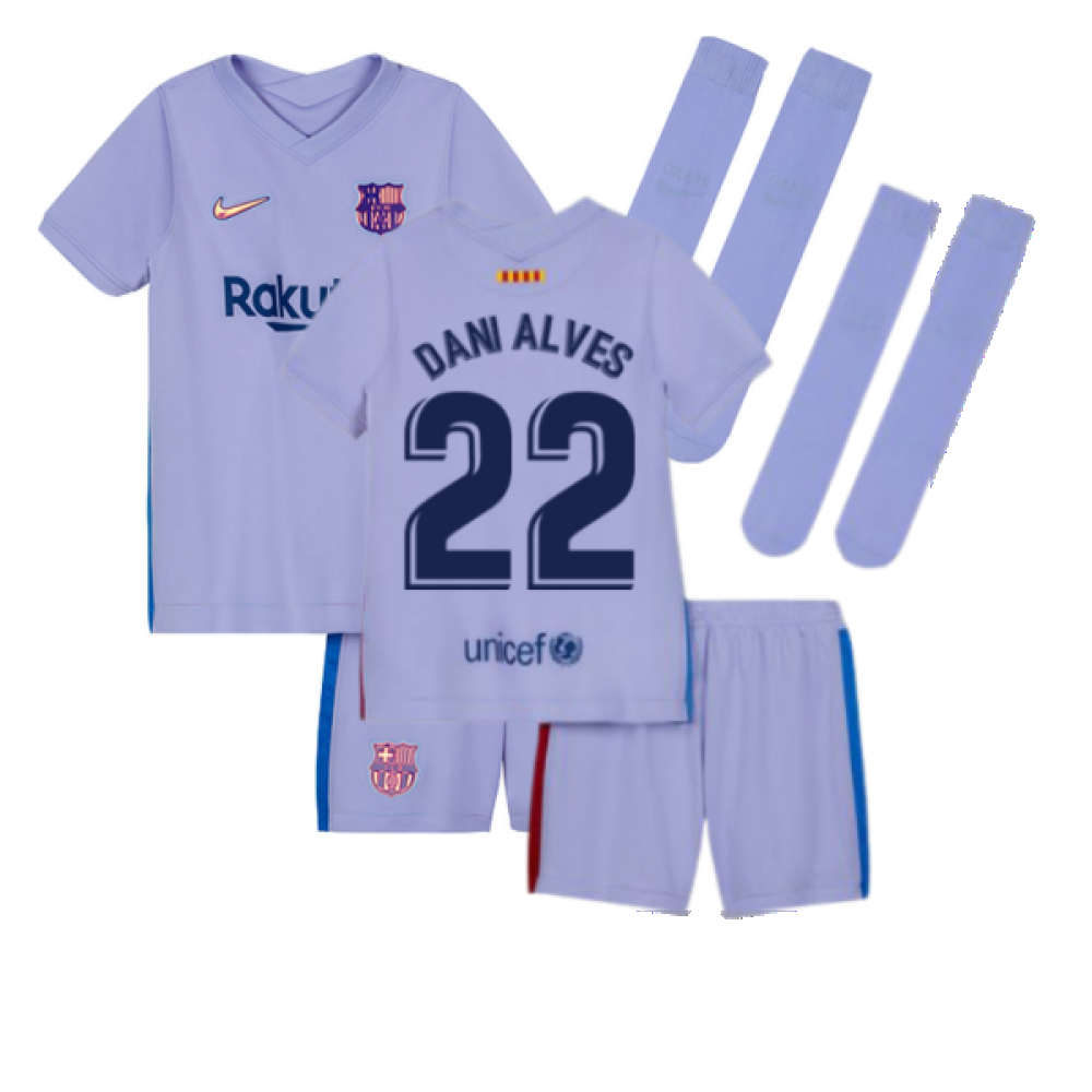 2021-2022 Barcelona Infants Away Kit (DANI ALVES 22)