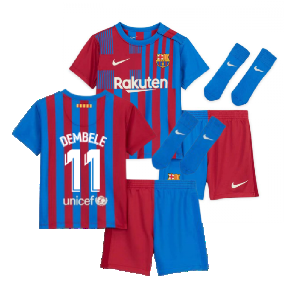 2021-2022 Barcelona Infants Home Kit (O DEMBELE 7)
