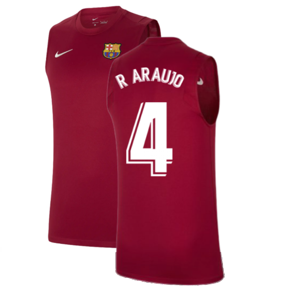 2021-2022 Barcelona Sleeveless Top (Red) (R ARAUJO 4)