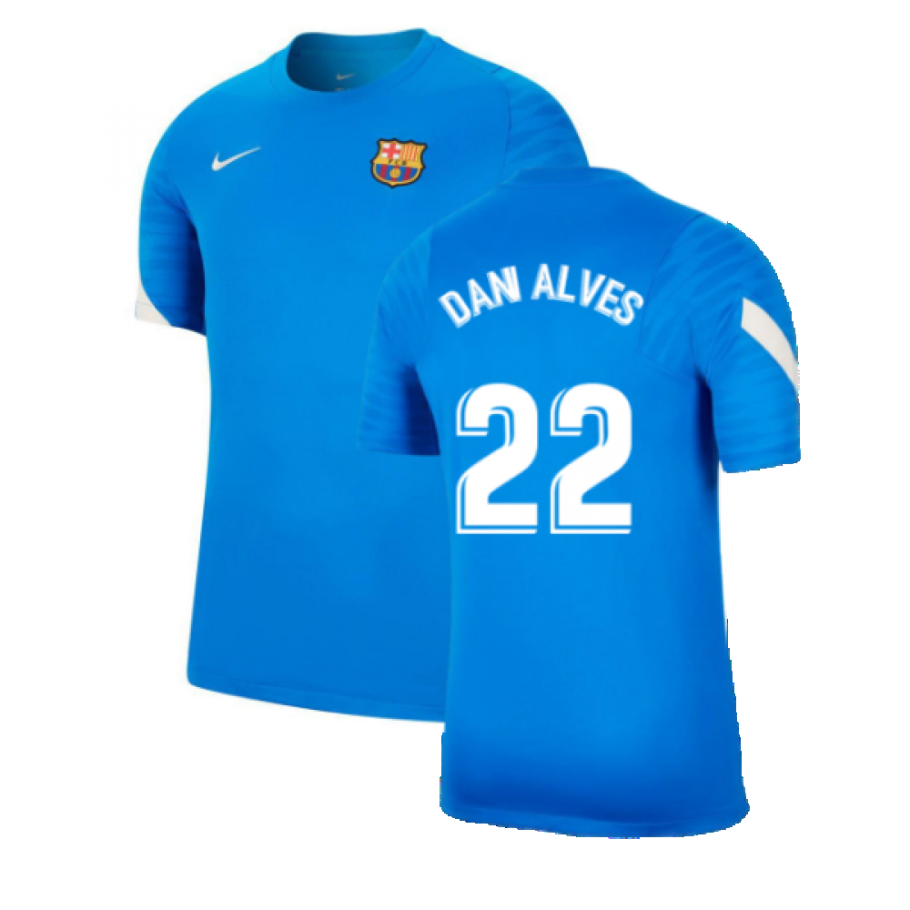 2021-2022 Barcelona Training Shirt (Blue) (DANI ALVES 22)
