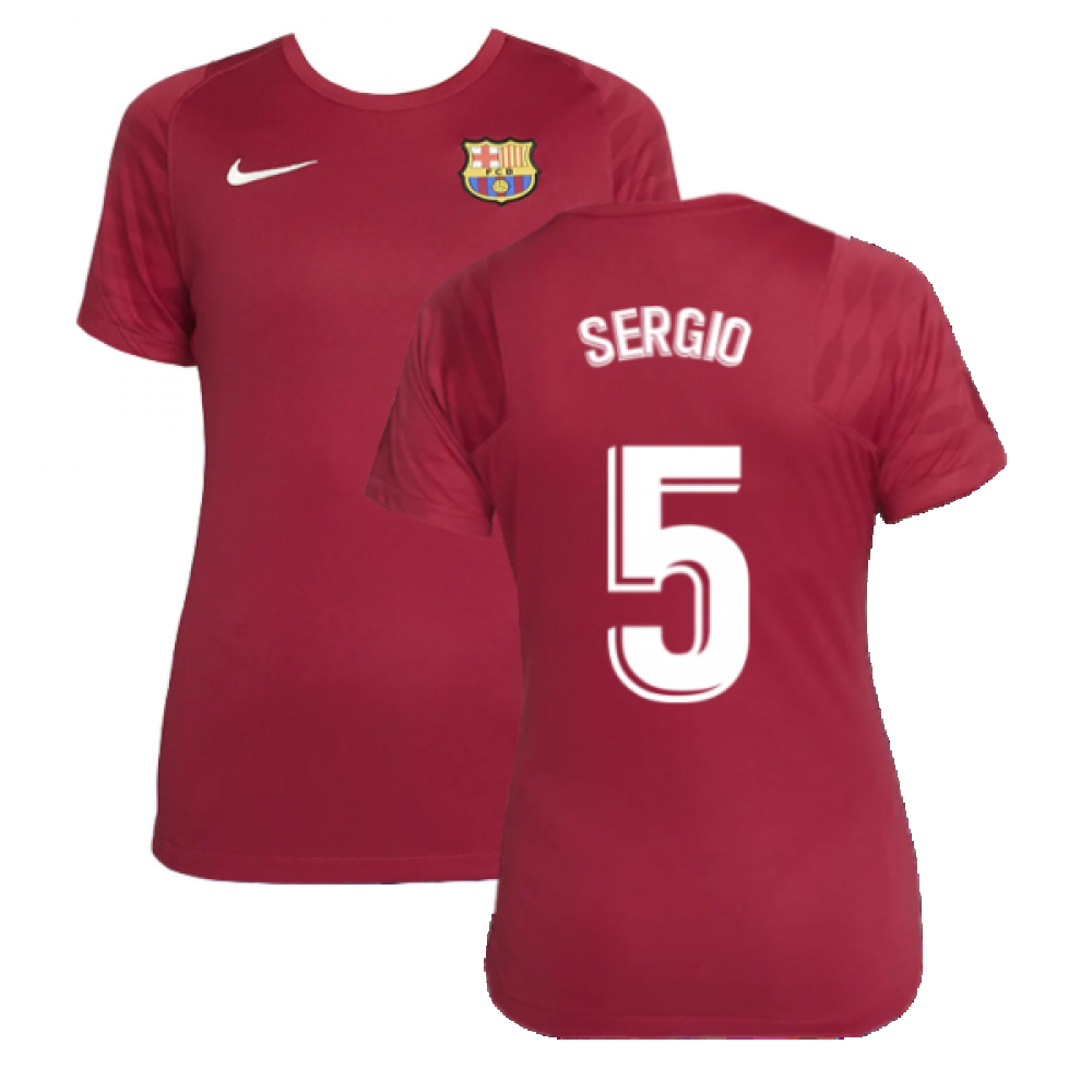 2021-2022 Barcelona Training Shirt (Noble Red) - Womens (SERGIO 5)