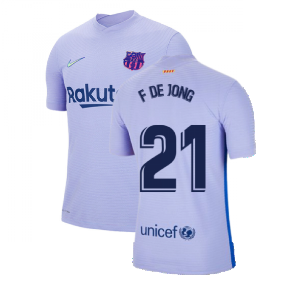 2021-2022 Barcelona Vapor Away Shirt (F DE JONG 21)