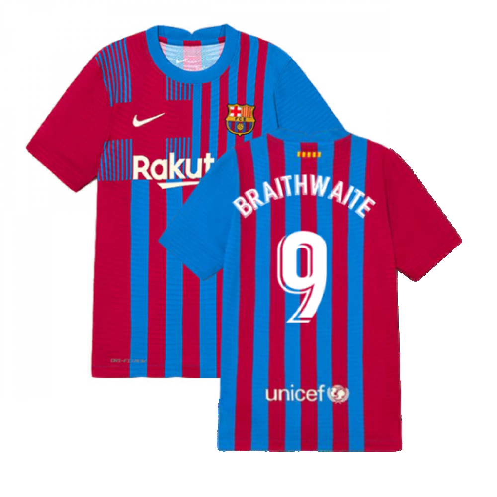 groef Ambitieus Gespierd 2021-2022 Barcelona Vapor Match Home Shirt (Kids) (BRAITHWAITE 12)  [CV8203-428-219138] - €124.11 Teamzo.com