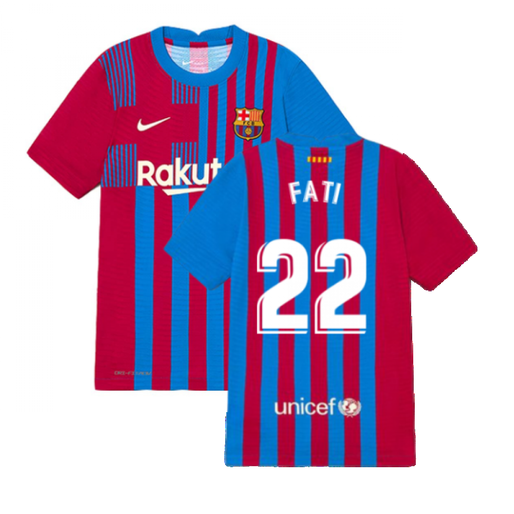 2021-2022 Barcelona Vapor Match Home Shirt (Kids) (ANSU FATI 10)