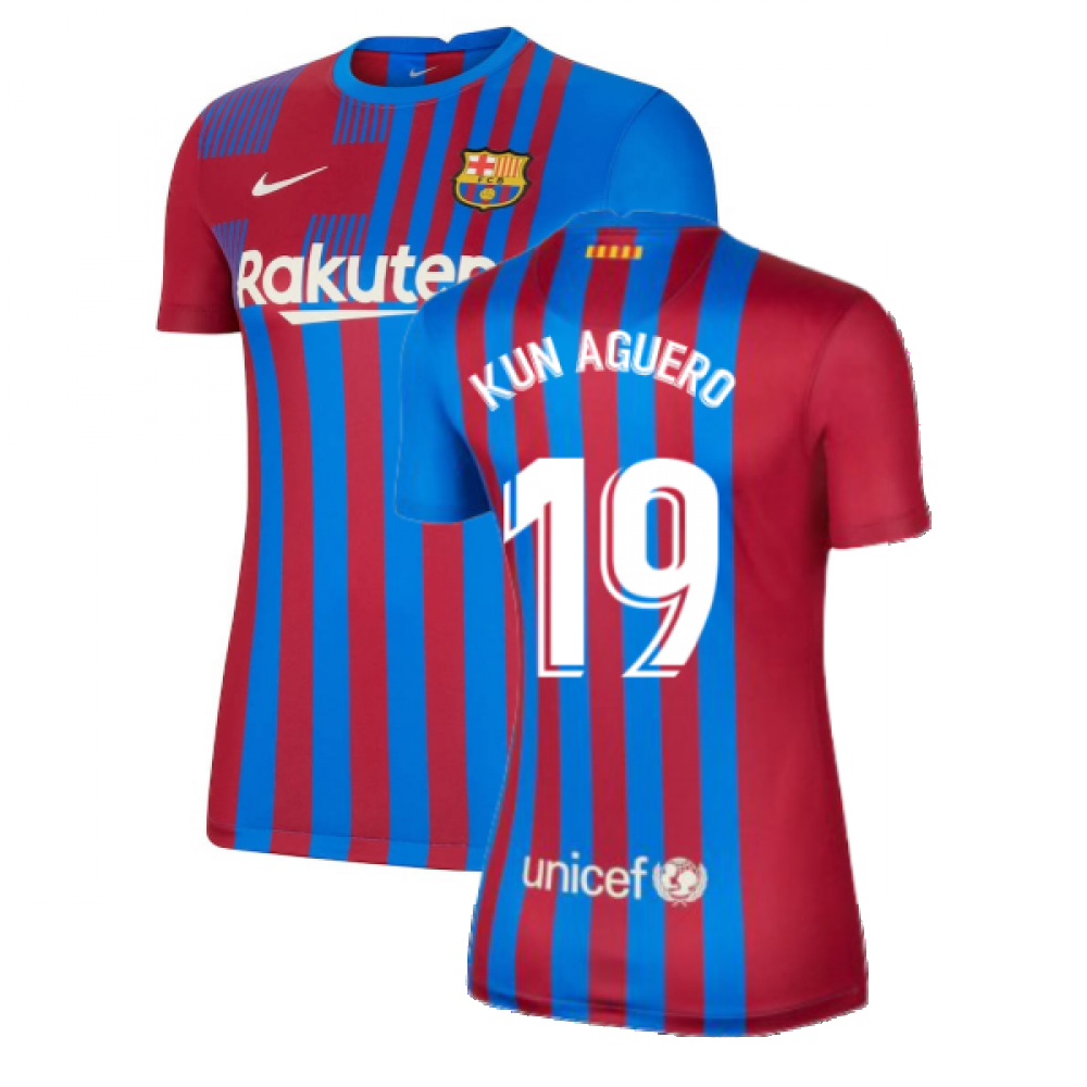 2021-2022 Barcelona Womens Home Shirt (KUN AGUERO 19)