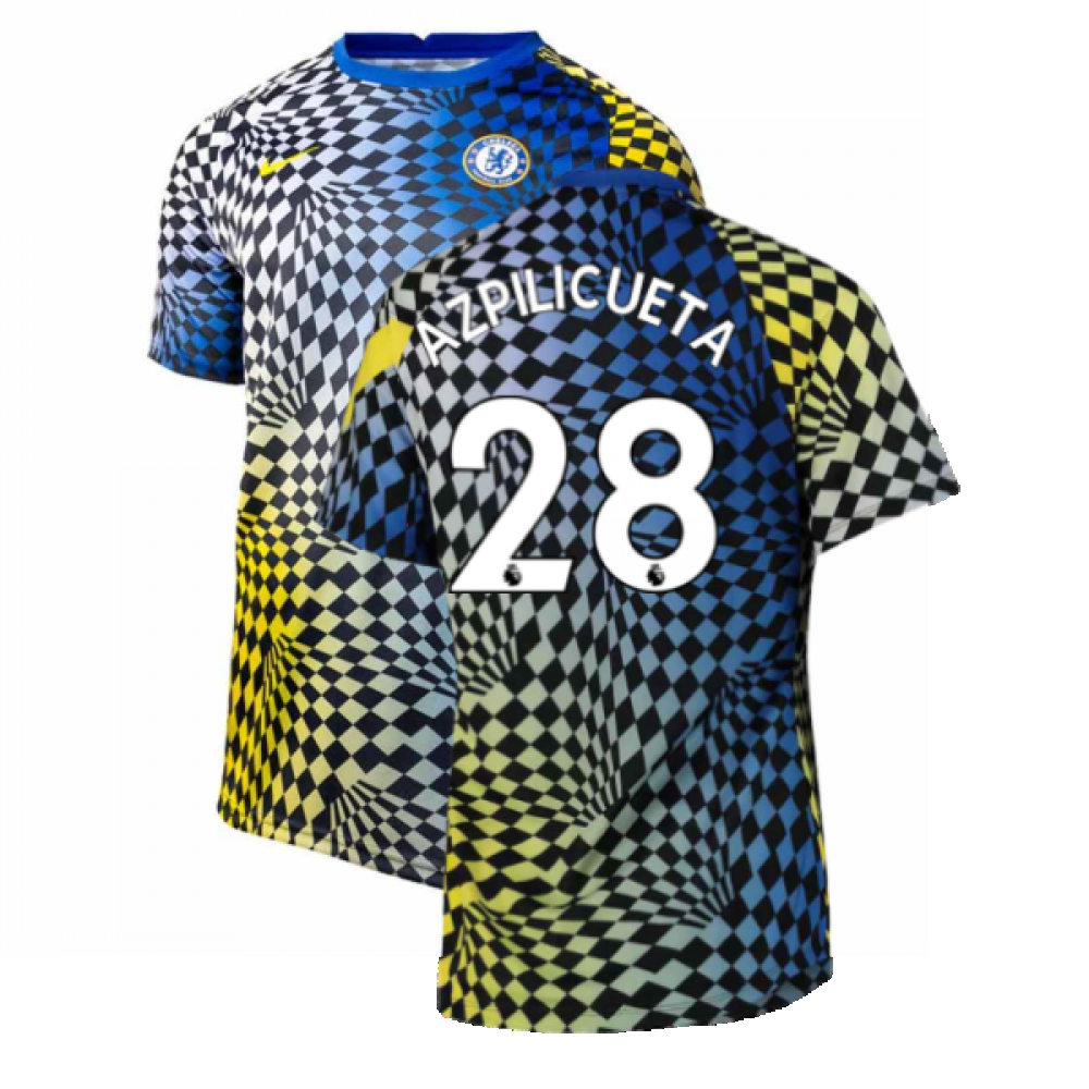 2021-2022 Chelsea Dry Pre-Match Training Shirt (Blue) (AZPILICUETA 28)