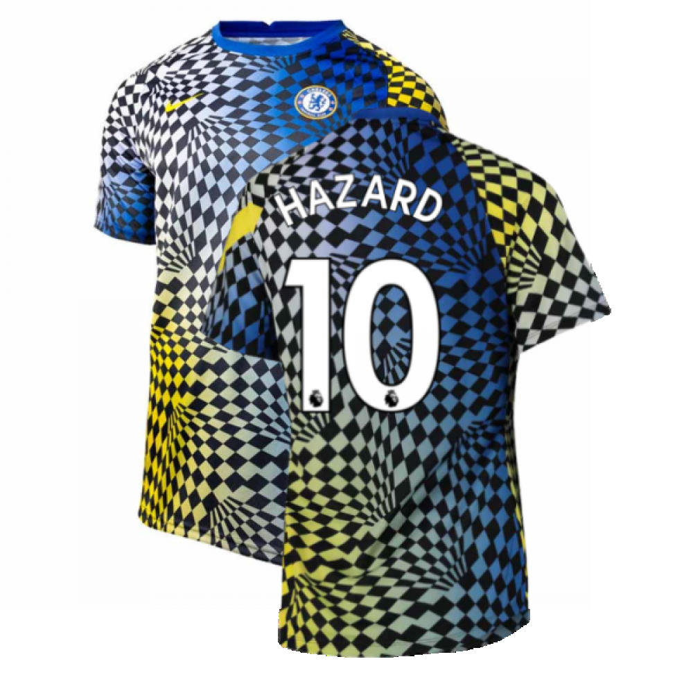 2021-2022 Chelsea Dry Pre-Match Training Shirt (Blue) (HAZARD 10)