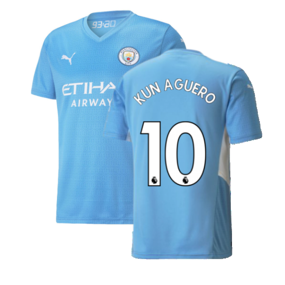 Manchester City Men's T-Shirt King Kun Sergio Aguero Graphic T-Shirt New 