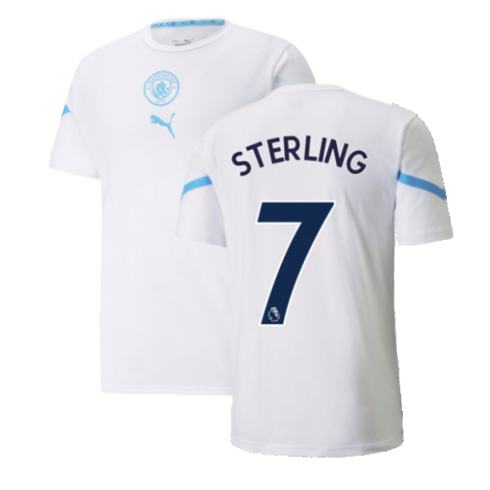 2021-2022 Man City Pre Match Jersey (White) - Kids (STERLING 7)