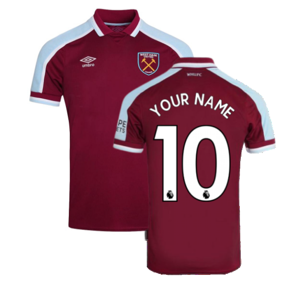 Neerwaarts Ambassade Bestuiven 2021-2022 West Ham Home Shirt (Kids) (Your Name) [94269U-UNS-221882] -  $94.63 Teamzo.com