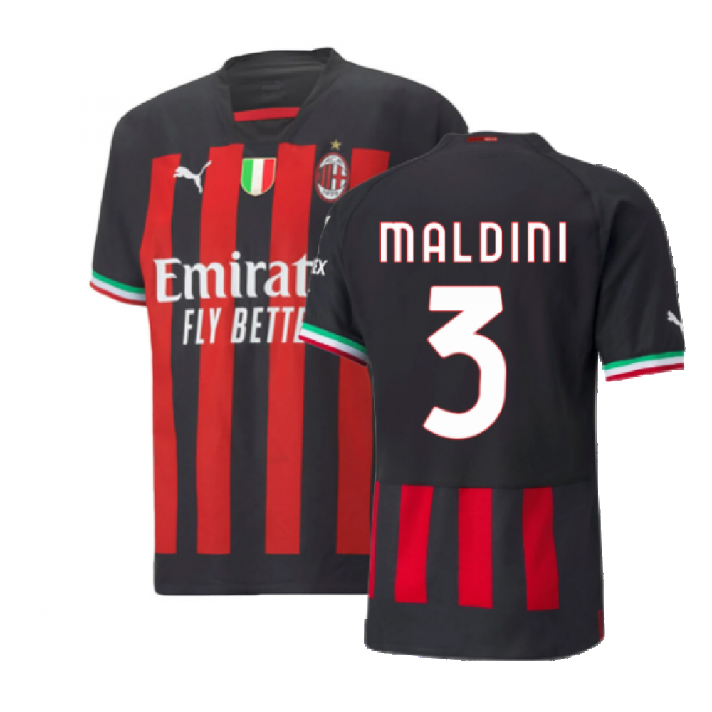 2022-2023 AC Milan Authentic Home Shirt (MALDINI 3)