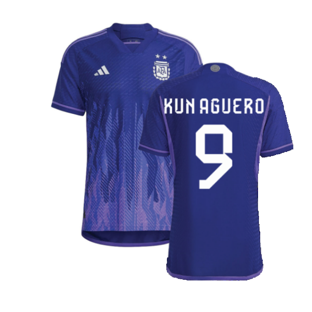 2022-2023 Argentina Authentic Away Shirt (KUN AGUERO 9)
