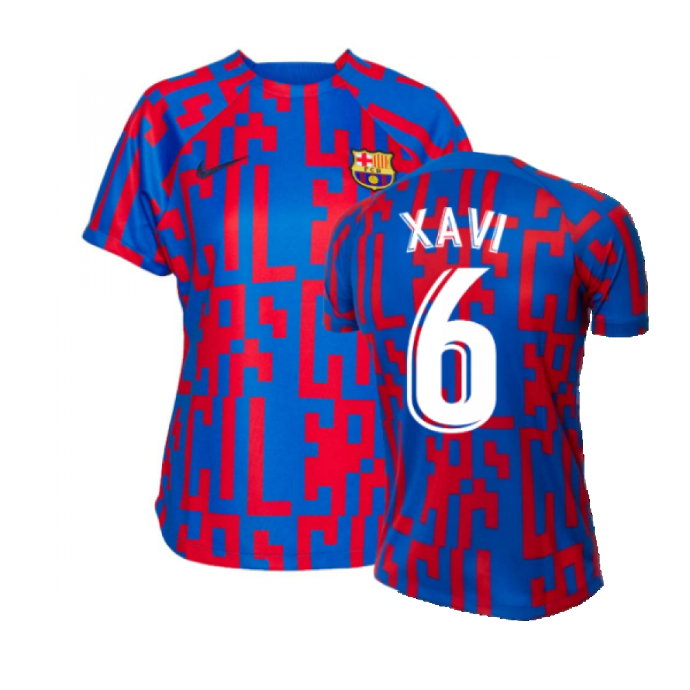 2022-2023 Barcelona Pre-Match Training Shirt (Blue) - Ladies (XAVI 6)
