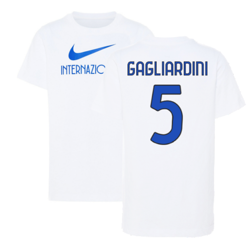 2022-2023 Inter Milan Swoosh Tee (White) - Kids (GAGLIARDINI 5)