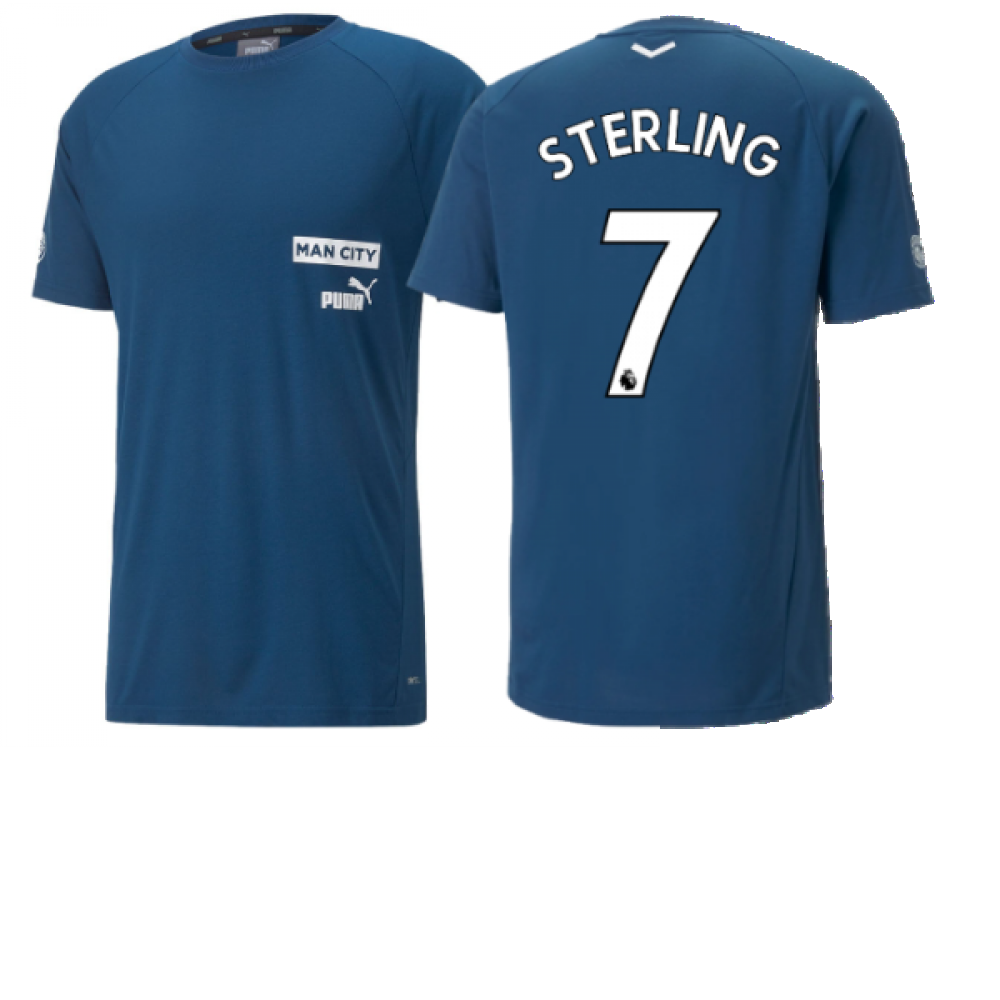 2022-2023 Man City Casuals Tee (Blue) (STERLING 7)
