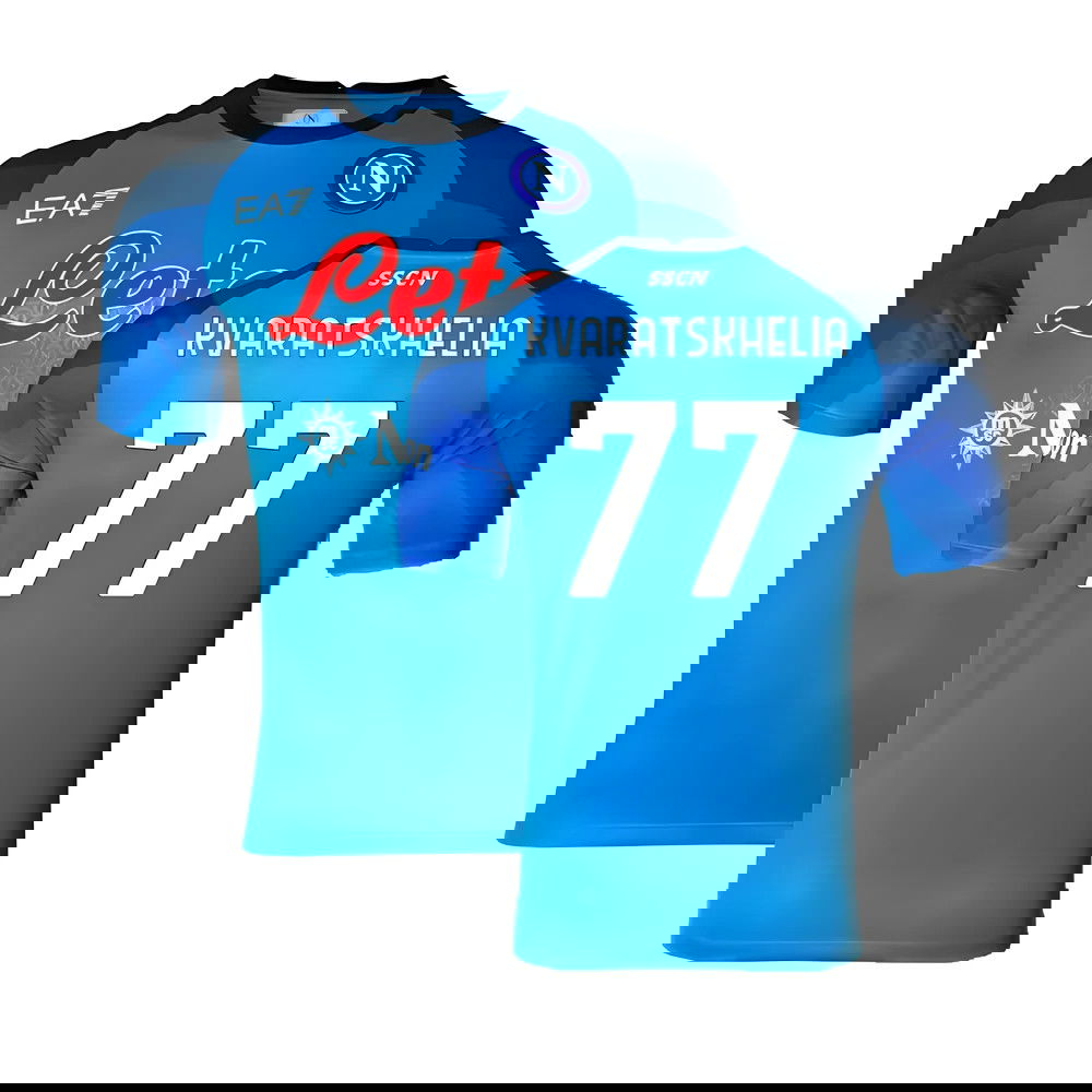 2022-2023 Napoli Home Authentic Shirt (Kvaratskhelia 77)