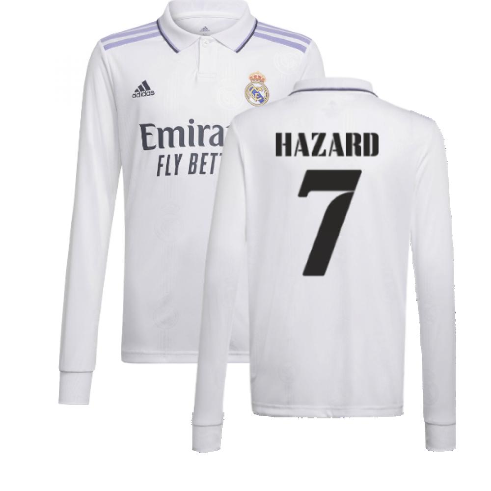 2022-2023 Real Madrid Long Sleeve Home Shirt (HAZARD 7)