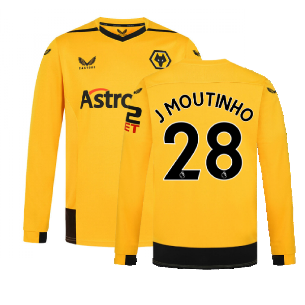 2022-2023 Wolves Long Sleeve Home Shirt (J MOUTINHO 28)