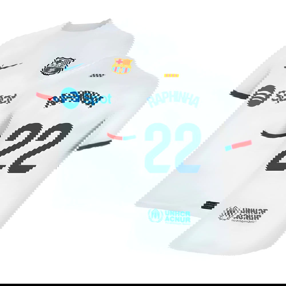 2023-2024 Barcelona Away Shirt (Kids) (Raphinha 22)