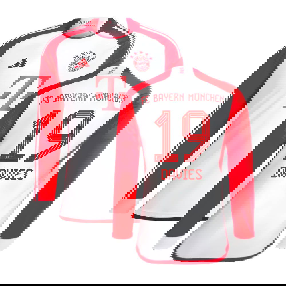 2023-2024 Bayern Munich Long Sleeve Home Shirt (Davies 19)