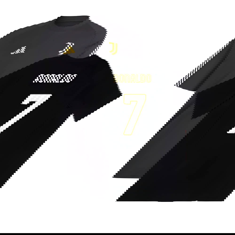 2023-2024 Juventus Cotton Tee (Black) (RONALDO 7)