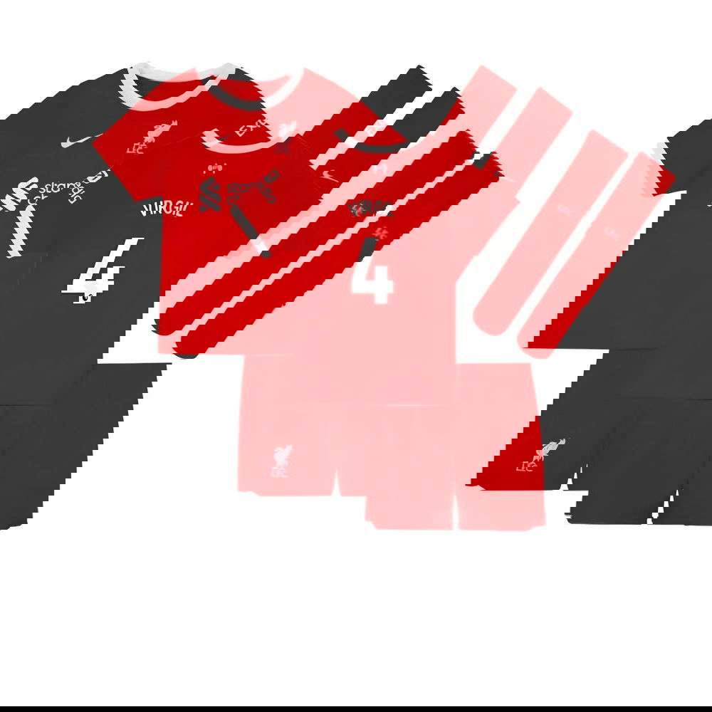 2023-2024 Liverpool Home Little Boys Mini Kit (Virgil 4)
