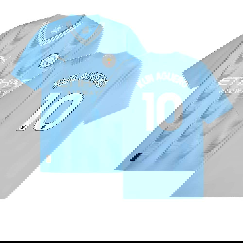 2023-2024 Man City Home Shirt (KUN AGUERO 10)