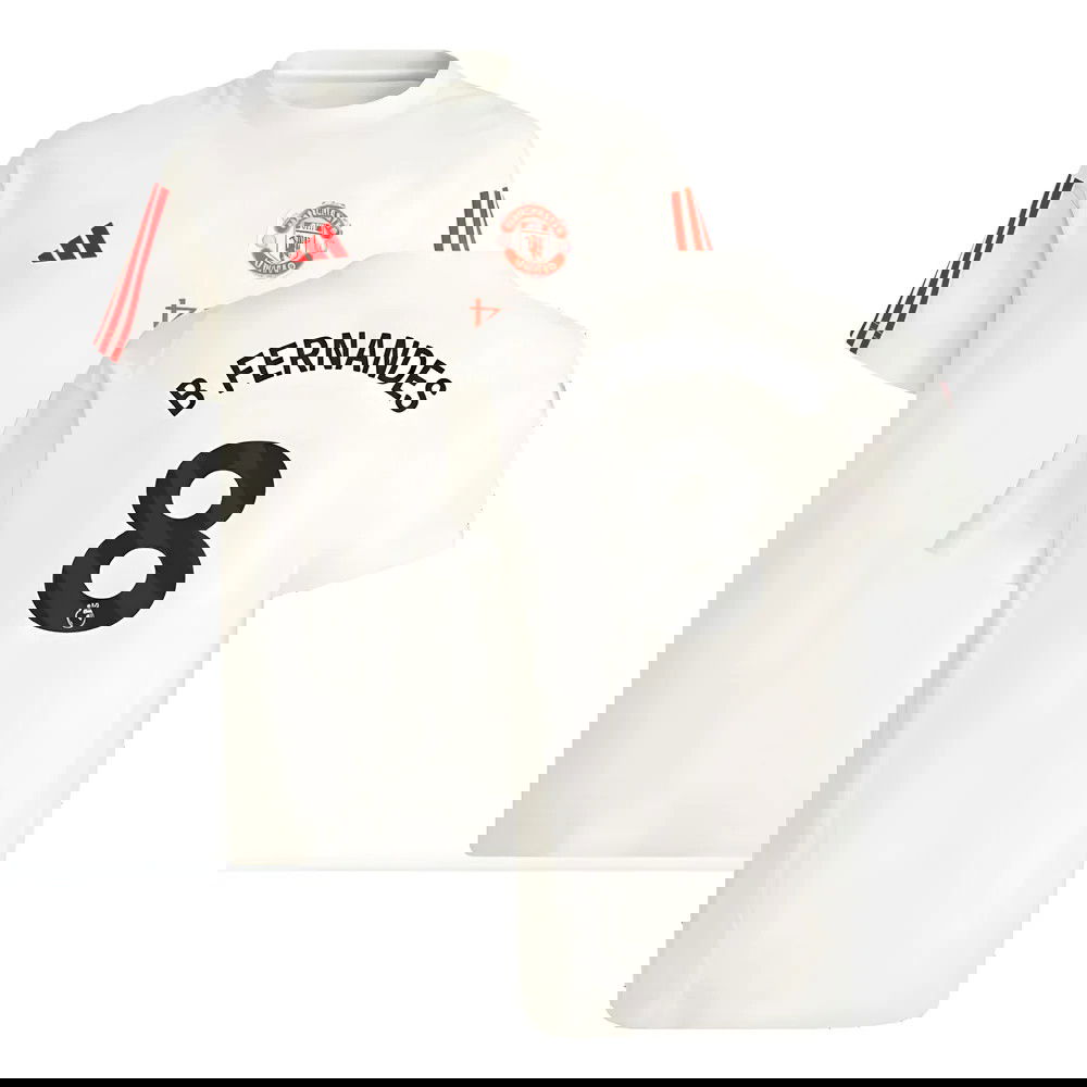 2023-2024 Man Utd Training Tee (White) - Kids (B Fernandes 8)